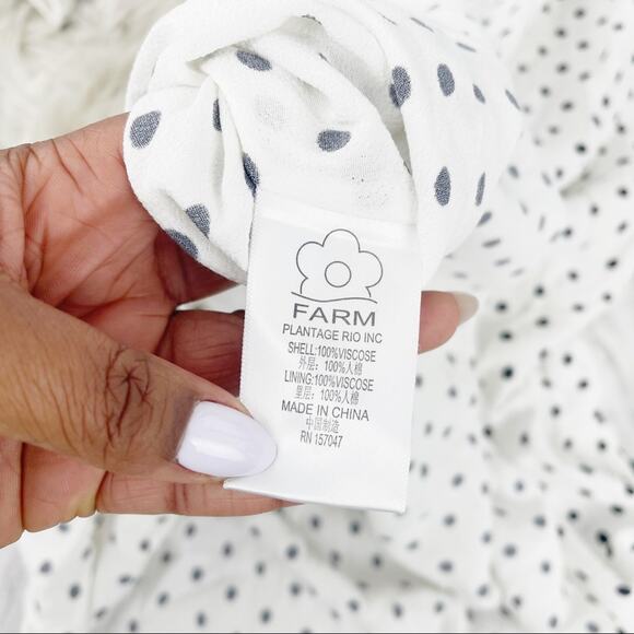 Farm Rio Onca Dots Polka Dot V-Neck Long Sleeve Dress Size XS NEW - Picture 5 of 5